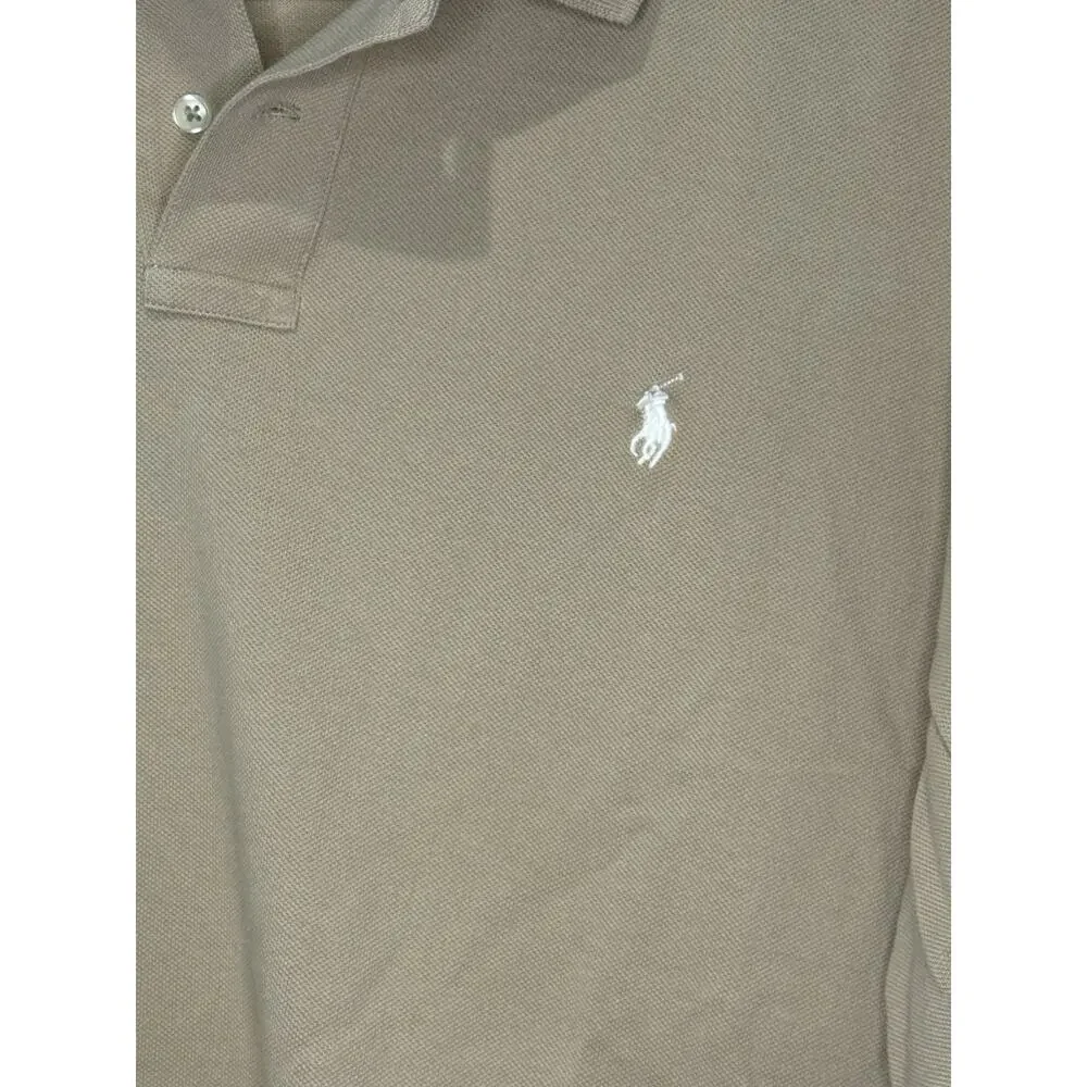 Polo Ralph Lauren Men’s Polo Shirt Brown Beige Tan 100% Cotton Short Sleeve XXL